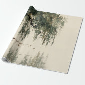 Serene Wilgenboom Reflectie Natuur Kunst (11) Cadeaupapier (Uitgerold)