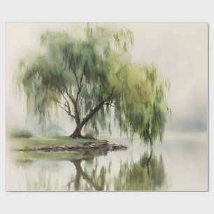 Serene Wilgenboom Reflectie Natuur Kunst (12) Cadeaupapier