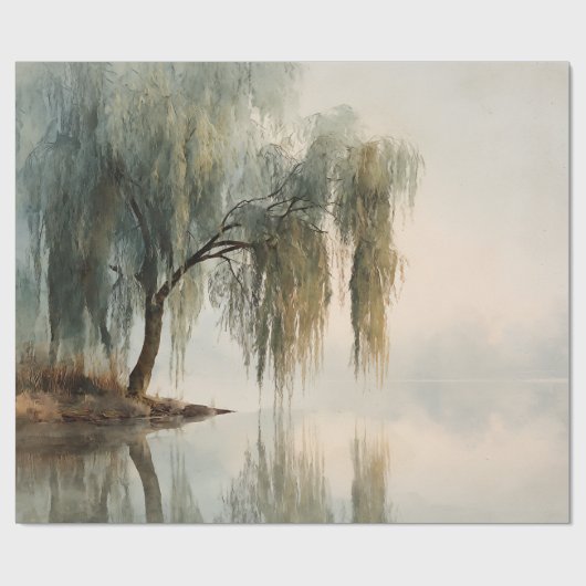 Serene Wilgenboom Reflectie Natuur Kunst (13) Cadeaupapier (Vlak)