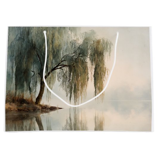Serene Wilgenboom Reflectie Natuur Kunst (13) Groot Cadeauzakje (Voorkant)