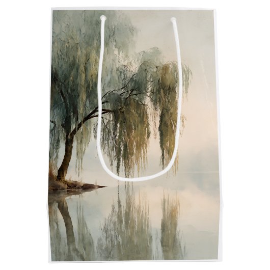 Serene Wilgenboom Reflectie Natuur Kunst (13) Medium Cadeauzakje (Achterkant)