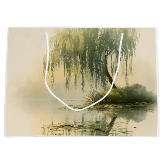 Serene Wilgenboom Reflectie Natuur Kunst (1) Groot Cadeauzakje (Voorkant)