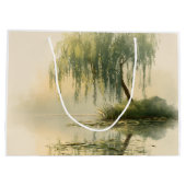 Serene Wilgenboom Reflectie Natuur Kunst (1) Groot Cadeauzakje (Achterkant)