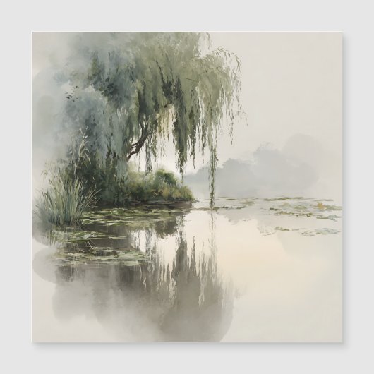Serene Wilgenboom Reflectie Natuur Kunst (2) (Voorkant)