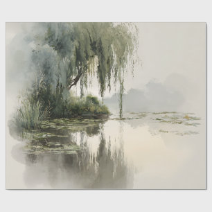 Serene Wilgenboom Reflectie Natuur Kunst (2) Cadeaupapier