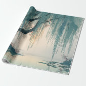 Serene Wilgenboom Reflectie Natuur Kunst (3) Cadeaupapier (Uitgerold)