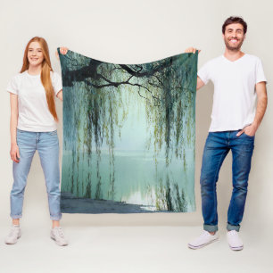 Serene Wilgenboom Reflectie Natuur Kunst (4) Fleece Deken