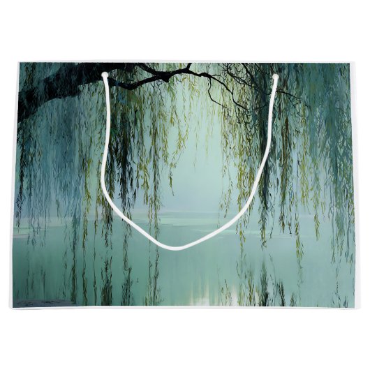 Serene Wilgenboom Reflectie Natuur Kunst (4) Groot Cadeauzakje (Voorkant)
