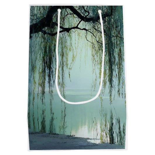 Serene Wilgenboom Reflectie Natuur Kunst (4) Medium Cadeauzakje (Achterkant)