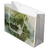 Serene Wilgenboom Reflectie Natuur Kunst (5) Groot Cadeauzakje (Voorkant Gekanteld)