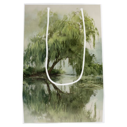 Serene Wilgenboom Reflectie Natuur Kunst (5) Medium Cadeauzakje (Achterkant)