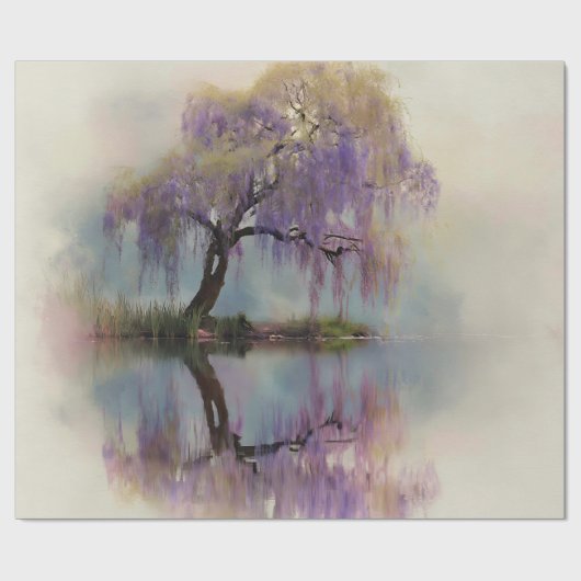 Serene Wilgenboom Reflectie Natuur Kunst (6) Cadeaupapier (Vlak)