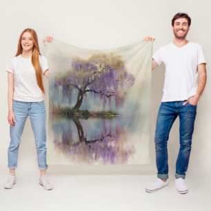 Serene Wilgenboom Reflectie Natuur Kunst (6) Fleece Deken