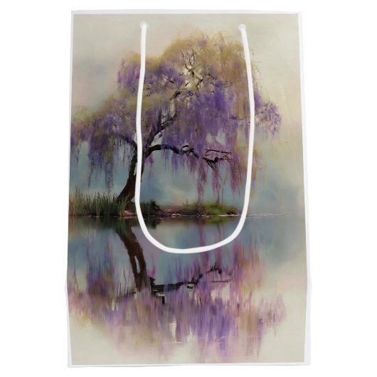 Serene Wilgenboom Reflectie Natuur Kunst (6) Medium Cadeauzakje (Achterkant)