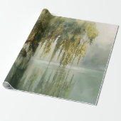 Serene Wilgenboom Reflectie Natuur Kunst (8) Cadeaupapier (Uitgerold)