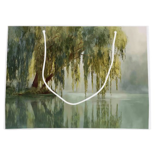 Serene Wilgenboom Reflectie Natuur Kunst (8) Groot Cadeauzakje (Voorkant)