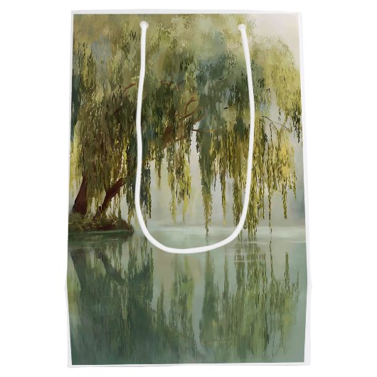 Serene Wilgenboom Reflectie Natuur Kunst (8) Medium Cadeauzakje (Achterkant)