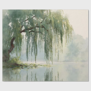 Serene Wilgenboom Reflectie Natuur Kunst (9) Cadeaupapier