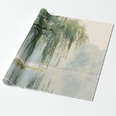 Serene Wilgenboom Reflectie Natuur Kunst (9) Cadeaupapier (Uitgerold)