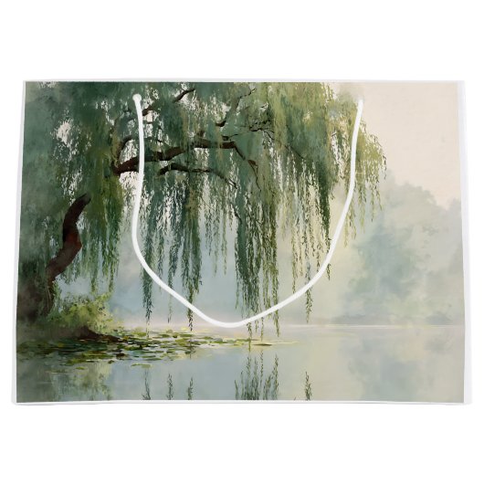 Serene Wilgenboom Reflectie Natuur Kunst (9) Groot Cadeauzakje (Voorkant)