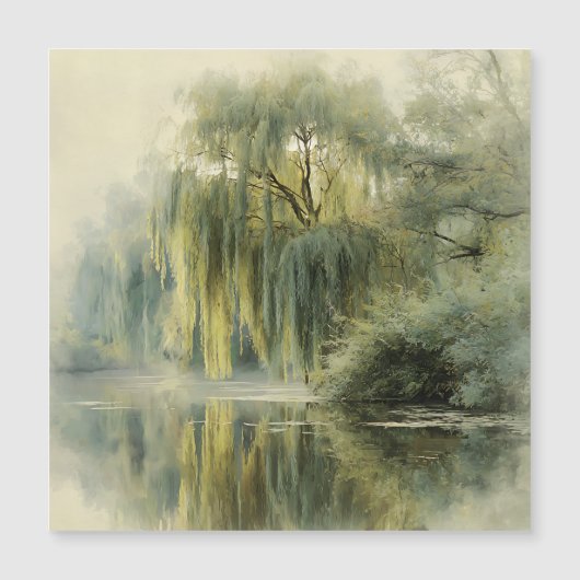 Serene Willow Tree Reflection Nature Art (10) (Voorkant)