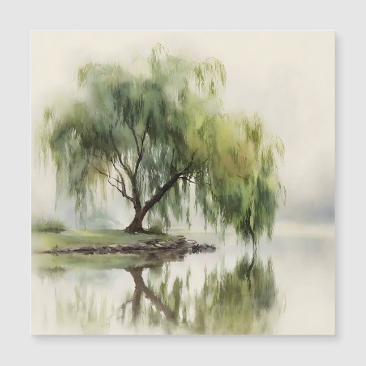 Serene Willow Tree Reflection Nature Art (12) (Voorkant)
