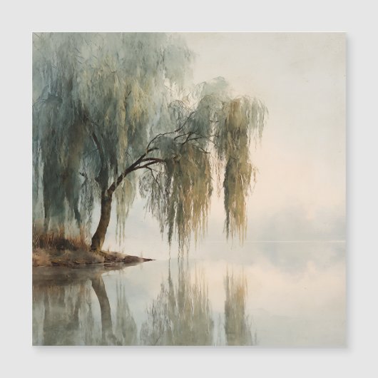 Serene Willow Tree Reflection Nature Art (13) (Voorkant)