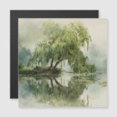 Serene Willow Tree Reflection Nature Art (5) (Voorkant / Achterkant)