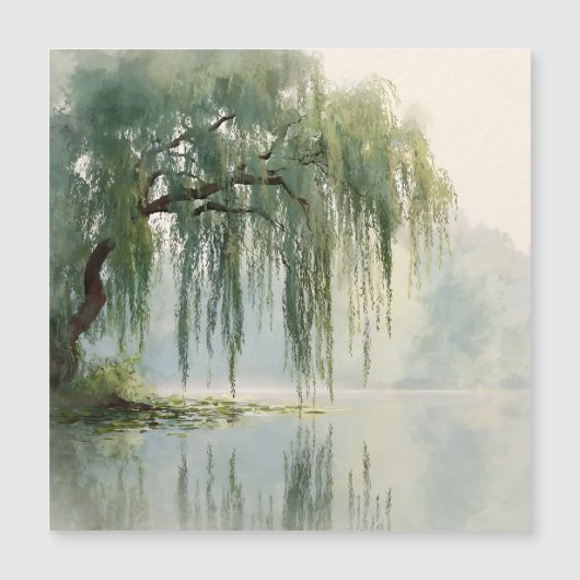 Serene Willow Tree Reflection Nature Art (9) (Voorkant)
