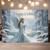 Serene Winter Angel Christmas Feestdagen Kaart