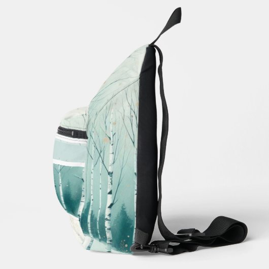 Serene Winter Birch Forest Sling Bag (Rechts)