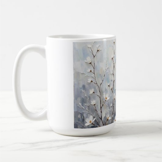 Serene Winter Blossoms Abstract Coffee Mug  Koffiemok (Links)