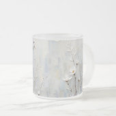 Serene Winter Blossoms Abstract Mug Matglas Koffiemok (Voorkant rechts)