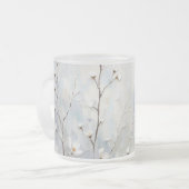 Serene Winter Blossoms Abstract Mug Matglas Koffiemok (Voorkant links)
