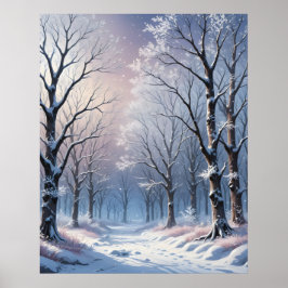 Serene winter bos kunst poster