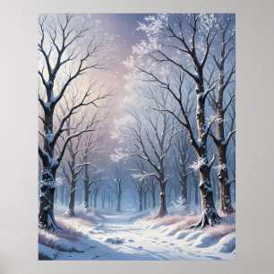 Serene winter bos kunst poster