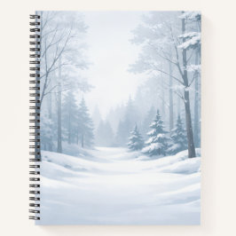 Serene Winter Forest Spiral Notebook Notitieboek