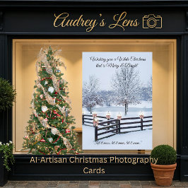 Serene Winter Landscape Snow-draped Trees Feestdagenkaart