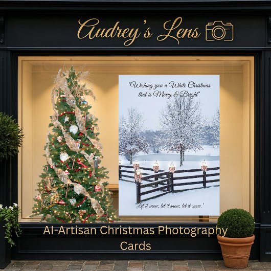 Serene Winter Landscape Snow-draped Trees Feestdagenkaart