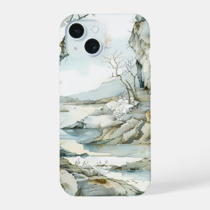 Serene Winter Landschap Telefoonhoes iPhone 15 Case