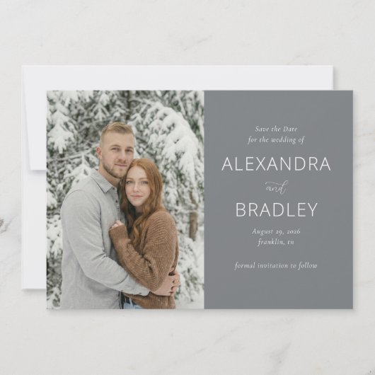 Serene Winter Minimalistische Foto Save The Date (Voorkant)