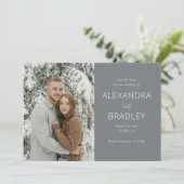 Serene Winter Minimalistische Foto Save The Date (Staand voorkant)