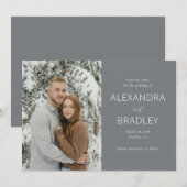 Serene Winter Minimalistische Foto Save The Date (Voorkant / Achterkant)