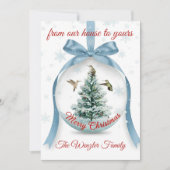 Serene Winter Scene with Hummingbirds Feestdagenkaart (Voorkant)