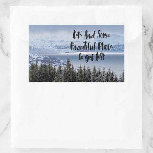 Serene Winter Scenery Rechthoekige Sticker (Tas)