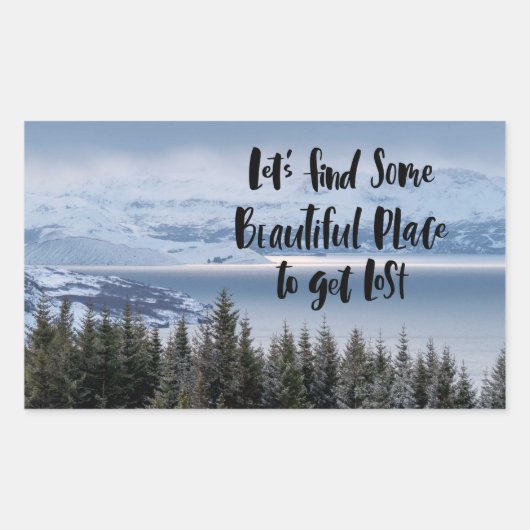 Serene Winter Scenery Rechthoekige Sticker (Voorkant)