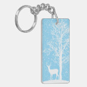 Serene Winter Silhouette -> Serene Wintersilhouet Sleutelhanger (Voorkant Links)
