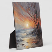Serene Winter Sunset - Natuur Landschapskunst Fotoplaat (Zijkant)