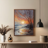 Serene Winter Sunset - Natuur Landschapskunst Perfect Poster