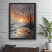 Serene Winter Sunset - Natuur Landschapskunst Perfect Poster